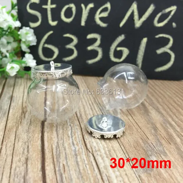 Free ship!! 10sets/lot 30*20mm glass globes with silver crown findings with ring set glass bubble DIY vial pendant glass orbs
Free ship!! 10sets/lot 30*20mm glass globes with silver crown findings with ring set glass bubble DIY vial pendant glass orbs