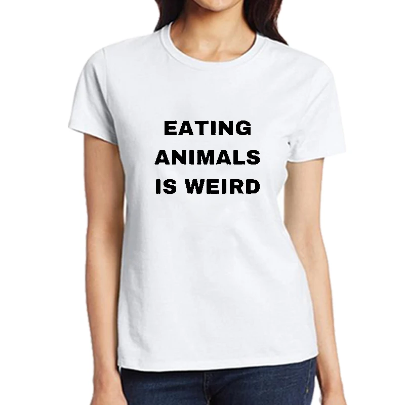 Women T Shirt Eating Animals Is Weird Funny T Shirts Tumblr Hipster Saying Tshirt Female Fashion Vegetarian Harajuku Tee Shirts
Women T Shirt Eating Animals Is Weird Funny T Shirts Tumblr Hipster Saying Tshirt Female Fashion Vegetarian Harajuku Tee Shirts