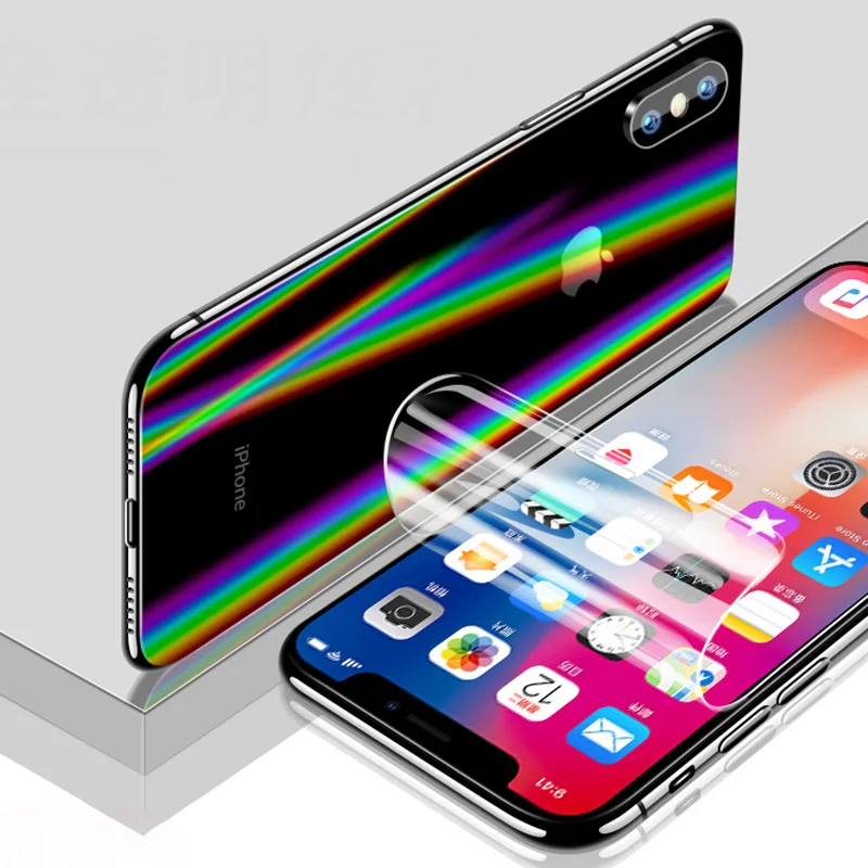 BFOLLOW 4D мягкий экран протектор для iPhone 7 8/7 Plus 8 Plus/X спереди плёнки Аврора назад