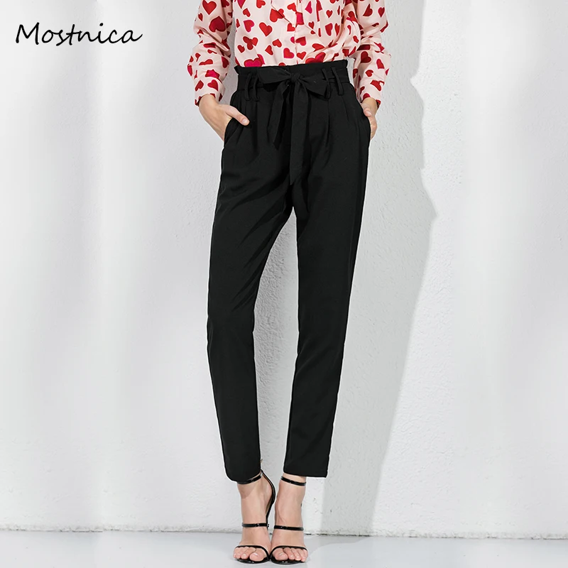Mostnica Black Formal Office Lady Long Pencil Pants with Belt High Wait Slim Pocket Official Wedding Trousers for Women
Mostnica Black Formal Office Lady Long Pencil Pants with Belt High Wait Slim Pocket Official Wedding Trousers for Women