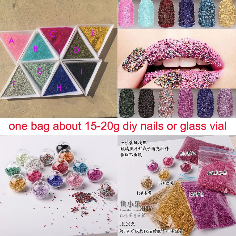 XCDIY 20 г 0 8 мм tinny glass beads волшебные шары наполнение для ногтевого дизайна