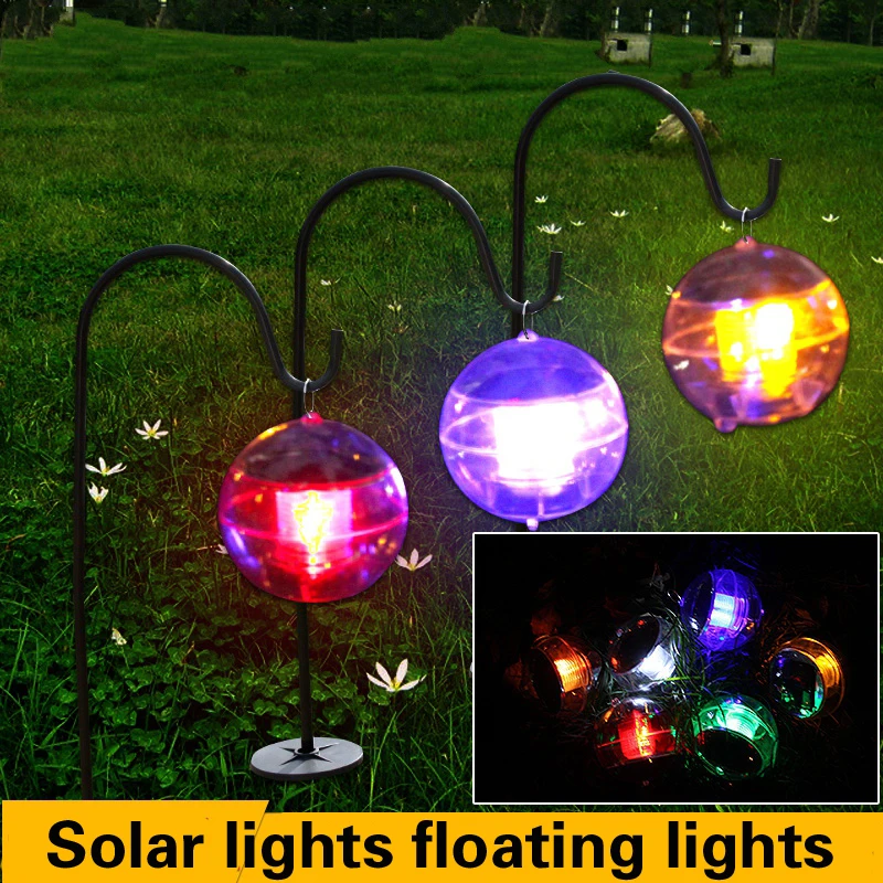 Waterproof LED Solar Energy Float Lights Lawn Hanging Lamp Path Street Yard Garden Outdoor Garland Motion Sensor Luminaria Decor | Лампы и