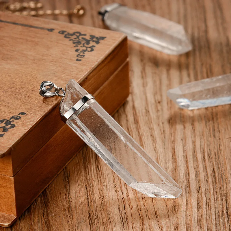 1pc White Natural Clear Crystal Pillar Column Pendant Quartz Cluster Energy Stone Mineral Spirit Pendulum Necklace Jewelry
1pc White Natural Clear Crystal Pillar Column Pendant Quartz Cluster Energy Stone Mineral Spirit Pendulum Necklace Jewelry