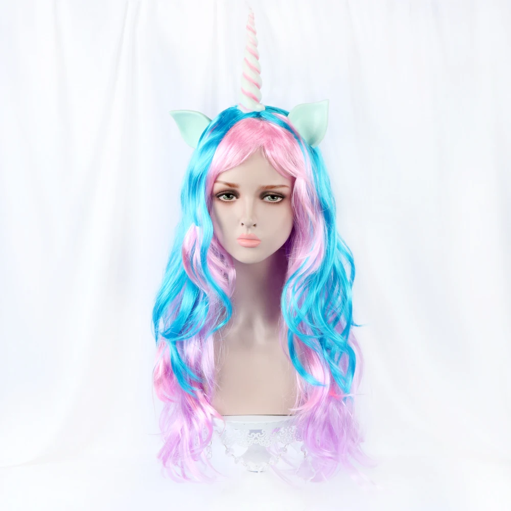 28" Unicorn Cosplay Wig Long Natural Wave Synthetic Fake Hair 340g/pcs Club Party Wigs For White Women Heat Resistant Pink Blue
28" Unicorn Cosplay Wig Long Natural Wave Synthetic Fake Hair 340g/pcs Club Party Wigs For White Women Heat Resistant Pink Blue