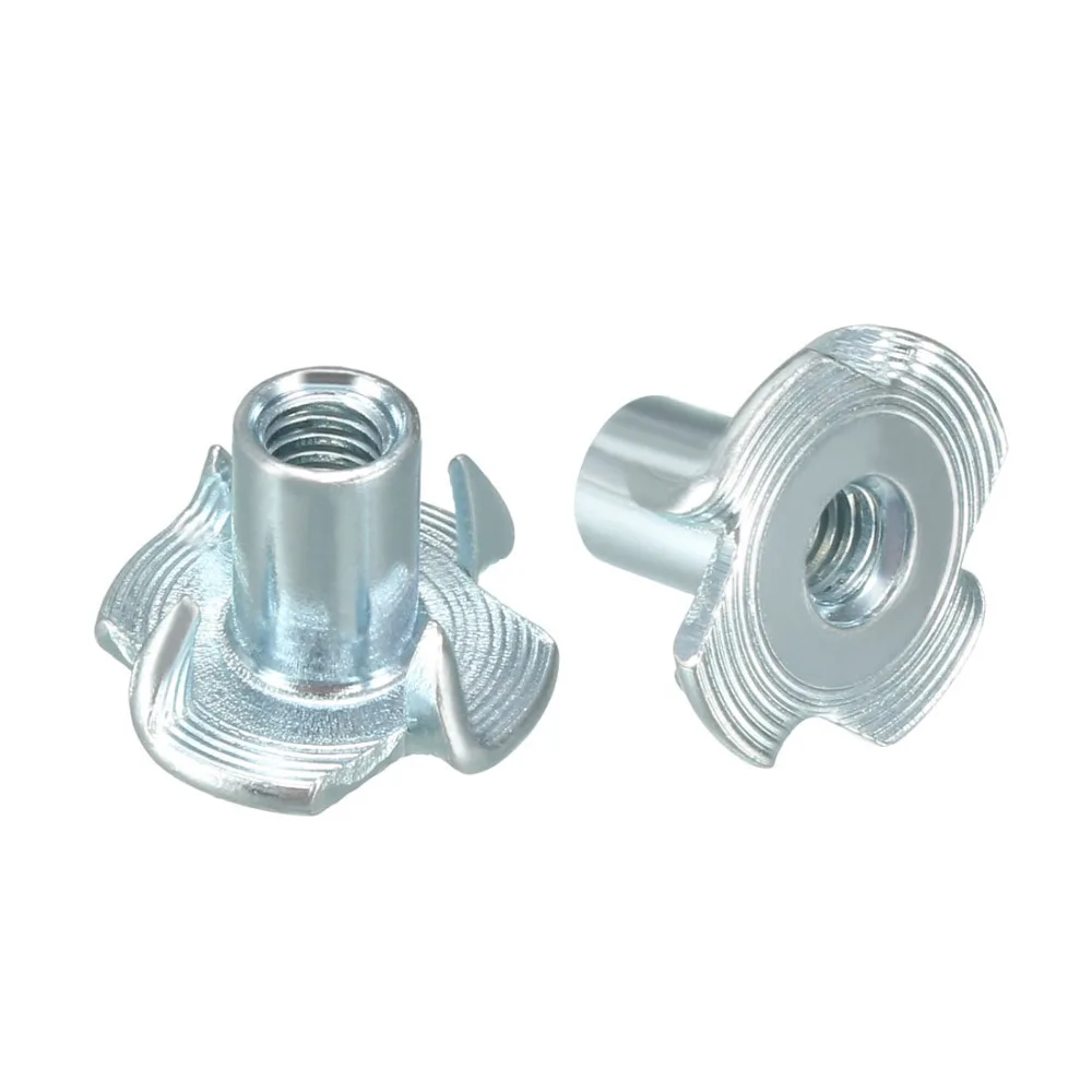 UXCELL 20 шт. серебристо голубая 4 зубчатая Тройная гайка T Nut M10 M4 1/4 " для