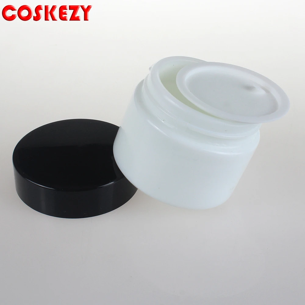 Sale well 1.7oz glass jar opal white ,50ml cream jar with black cap and white cap in stock
Sale well 1.7oz glass jar opal white ,50ml cream jar with black cap and white cap in stock