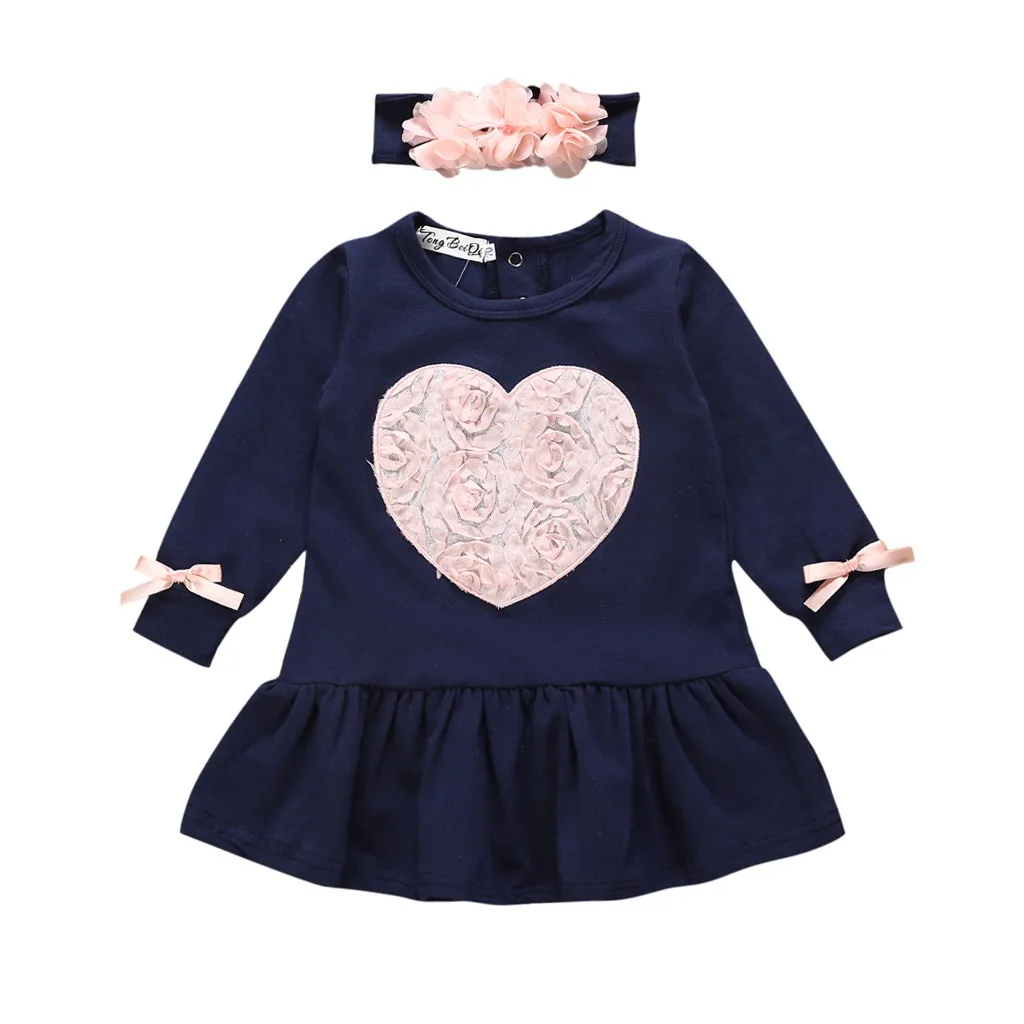 Фото Muqgew/одежда для малышей одежда девочек платье с цветами и сердечком маленьких