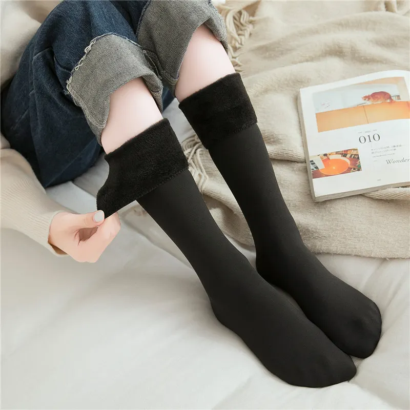 Snow Socks Women Plus Velvet Solid Warm Long Sock Elastic Straight Force Thick Solid Socks Female
Snow Socks Women Plus Velvet Solid Warm Long Sock Elastic Straight Force Thick Solid Socks Female
