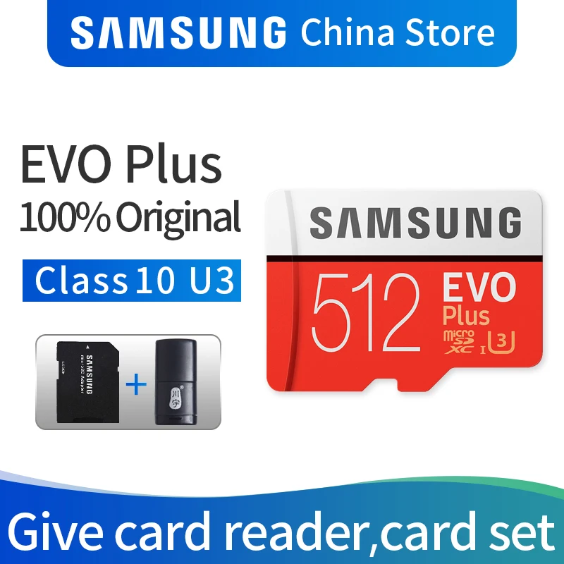 SAMSUNG Memory Card Micro SD EVO PLUS 512GB SDHC SDXC Grade Class10 C10 UHS-1 TF Cards Trans Flash 4K microsd
SAMSUNG Memory Card Micro SD EVO PLUS 512GB SDHC SDXC Grade Class10 C10 UHS-1 TF Cards Trans Flash 4K microsd
