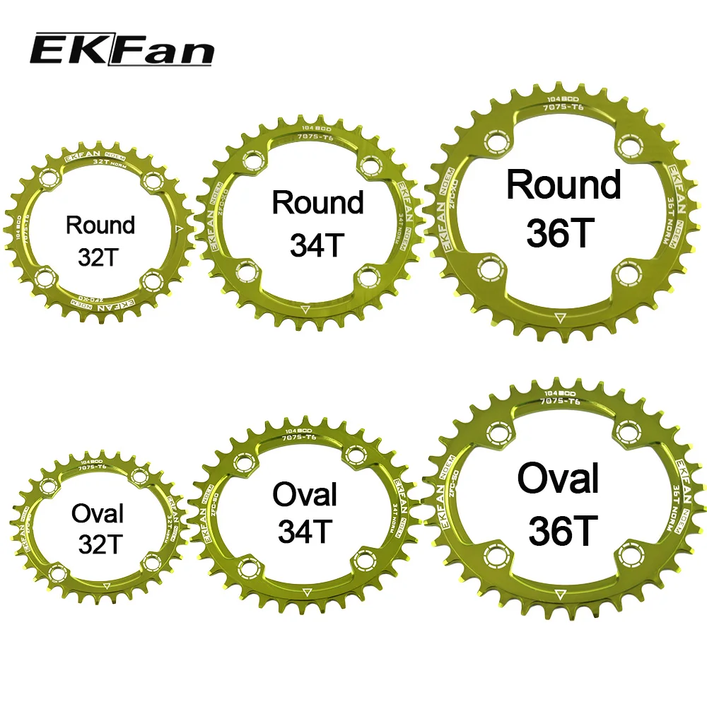 EKFan 104BCD Green 32T/34T/36T Round Oval Bicycle Cycle Chainwheel 7075-T6 MTB Bike Circle Crankset Plate
EKFan 104BCD Green 32T/34T/36T Round Oval Bicycle Cycle Chainwheel 7075-T6 MTB Bike Circle Crankset Plate