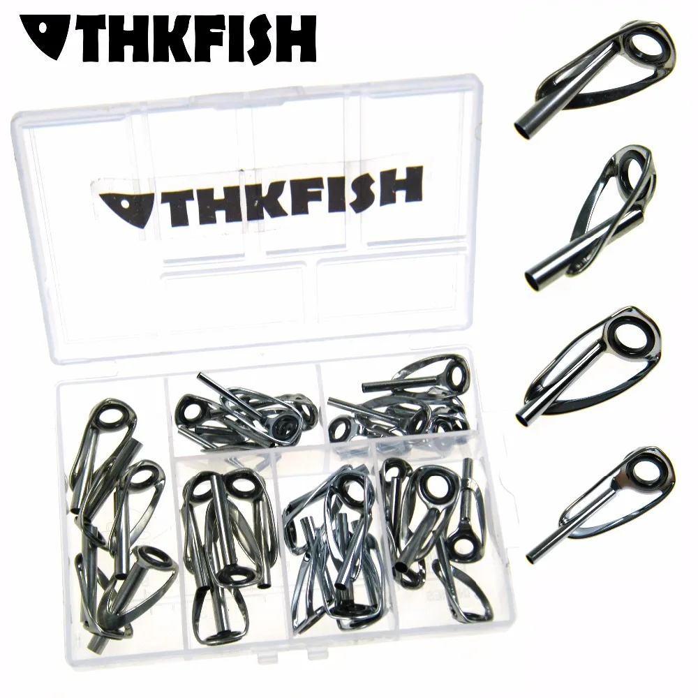 THKFISH 30 шт. 1 8 мм-4 мм Удочка глаза Направляющие линии кольца комплект для ремонта