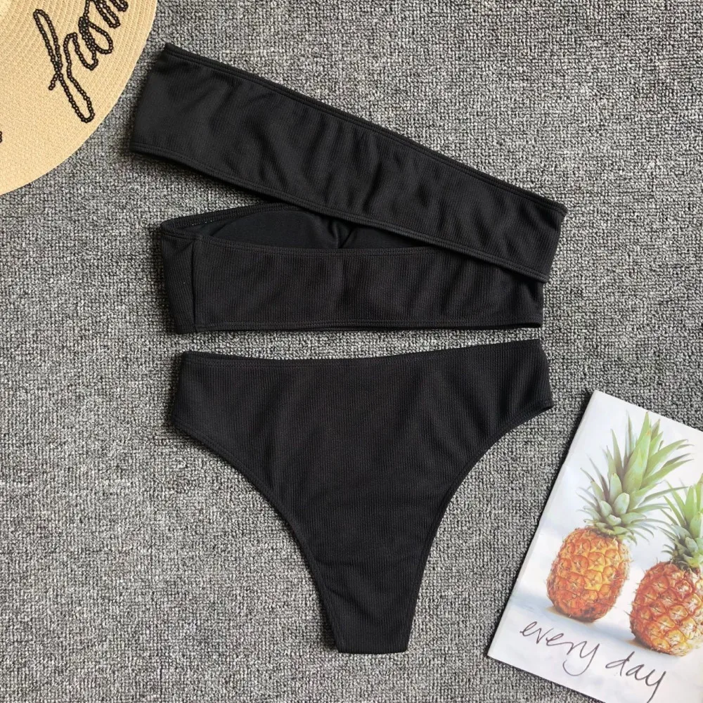Women Solid Strapless Bikinis 2018 New Design Padded Bra One Shoulder Bathing Suits High Waist Sexy Women Swimsuit Swimwear
Women Solid Strapless Bikinis 2018 New Design Padded Bra One Shoulder Bathing Suits High Waist Sexy Women Swimsuit Swimwear