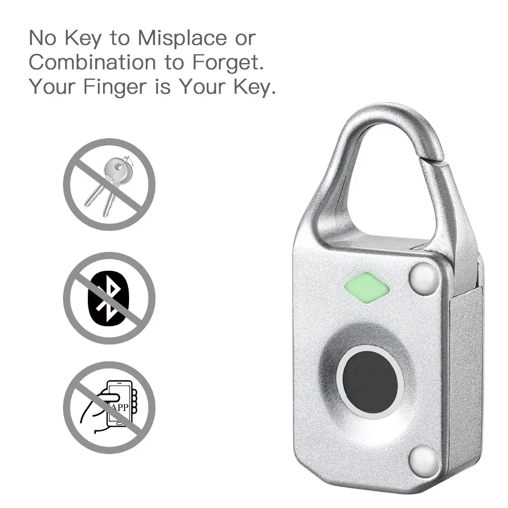 Fingerprint Lock Luggage Padlock Anti Theft Mini Waterproof Keyless Lock Suitable for Houses Door Backpack Suitcase Gym Office
Fingerprint Lock Luggage Padlock Anti Theft Mini Waterproof Keyless Lock Suitable for Houses Door Backpack Suitcase Gym Office