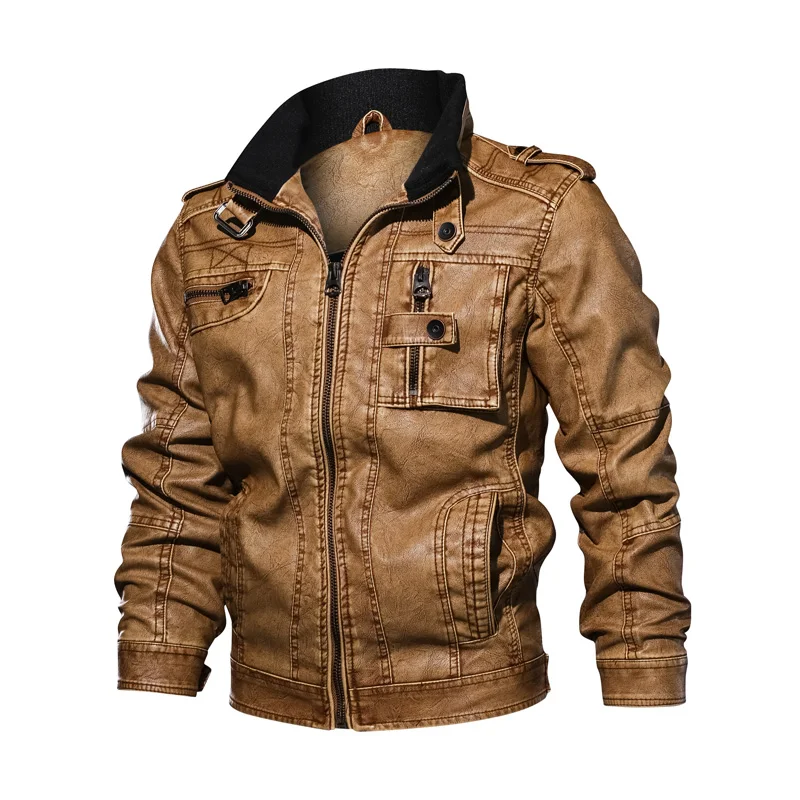 LetsKeep Мужская мотоциклетная куртка из искусственной кожи мужские винтажные