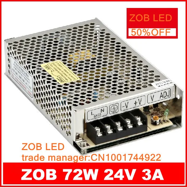 

75W/72W 24V 3A LED Switching Power Supply,For LED Strip light,85-265AC input, power suply 24V Output--2PCS/LOT