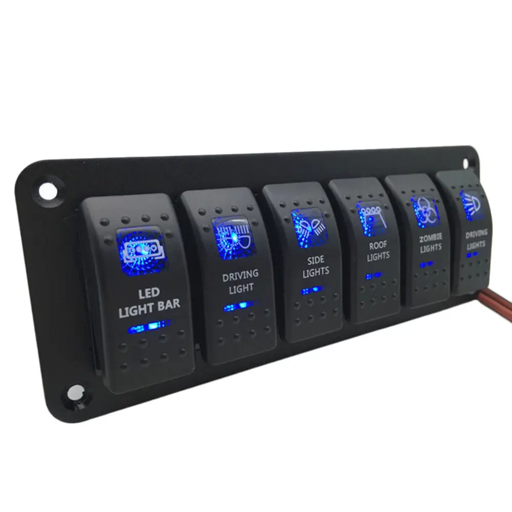 Waterproof IP65 Rocker Switch Panel 6 Gang 2LED Light Circuit Breaker DC 12V-24V environmentally friendly For boat/yachts/buses
Waterproof IP65 Rocker Switch Panel 6 Gang 2LED Light Circuit Breaker DC 12V-24V environmentally friendly For boat/yachts/buses