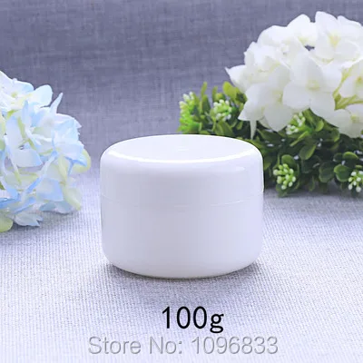 100g White Cream Jar with Inner Lid, Plastic Cosmetic Medical Cream Packing Containers, 100ML White Plastic Box, 50pcs/Lot
100g White Cream Jar with Inner Lid, Plastic Cosmetic Medical Cream Packing Containers, 100ML White Plastic Box, 50pcs/Lot