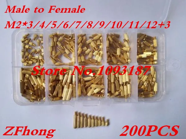 200pcs M2 Male To Female Long Screw Bolt Brass Standoff Spacer Assortment Set
200pcs M2 Male To Female Long Screw Bolt Brass Standoff Spacer Assortment Set