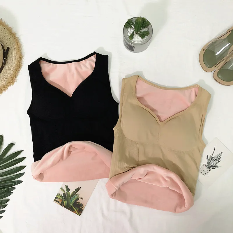 2018 Autumn Women Winter Camis Slim Solid Warm Thicken Velvet Tank Female Sleeveless V Neck Vest Bottoming Underwear Tops AB1142
2018 Autumn Women Winter Camis Slim Solid Warm Thicken Velvet Tank Female Sleeveless V Neck Vest Bottoming Underwear Tops AB1142