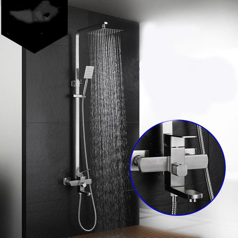 Wall-mounted Shower System Stainless Steel Rain Shower Faucet Brushed Water Mixer 12in' Shower Hard Bathroom Shower Accessories
Wall-mounted Shower System Stainless Steel Rain Shower Faucet Brushed Water Mixer 12in' Shower Hard Bathroom Shower Accessories