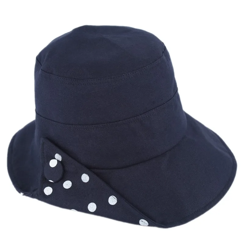 2019 New product Women Bucket hat Fashion Breathable Cotton Printing dots Basin cap For woman Outdoor sunscreen hat
2019 New product Women Bucket hat Fashion Breathable Cotton Printing dots Basin cap For woman Outdoor sunscreen hat