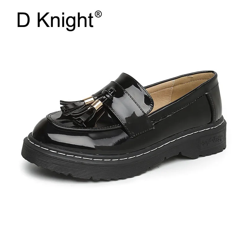 Ladies Casual Slip-on Loafers Shoes New Elegant Patent Round Toe Women Loafers Sweet Fringe Decoration Women's Leisure Flats
Ladies Casual Slip-on Loafers Shoes New Elegant Patent Round Toe Women Loafers Sweet Fringe Decoration Women's Leisure Flats