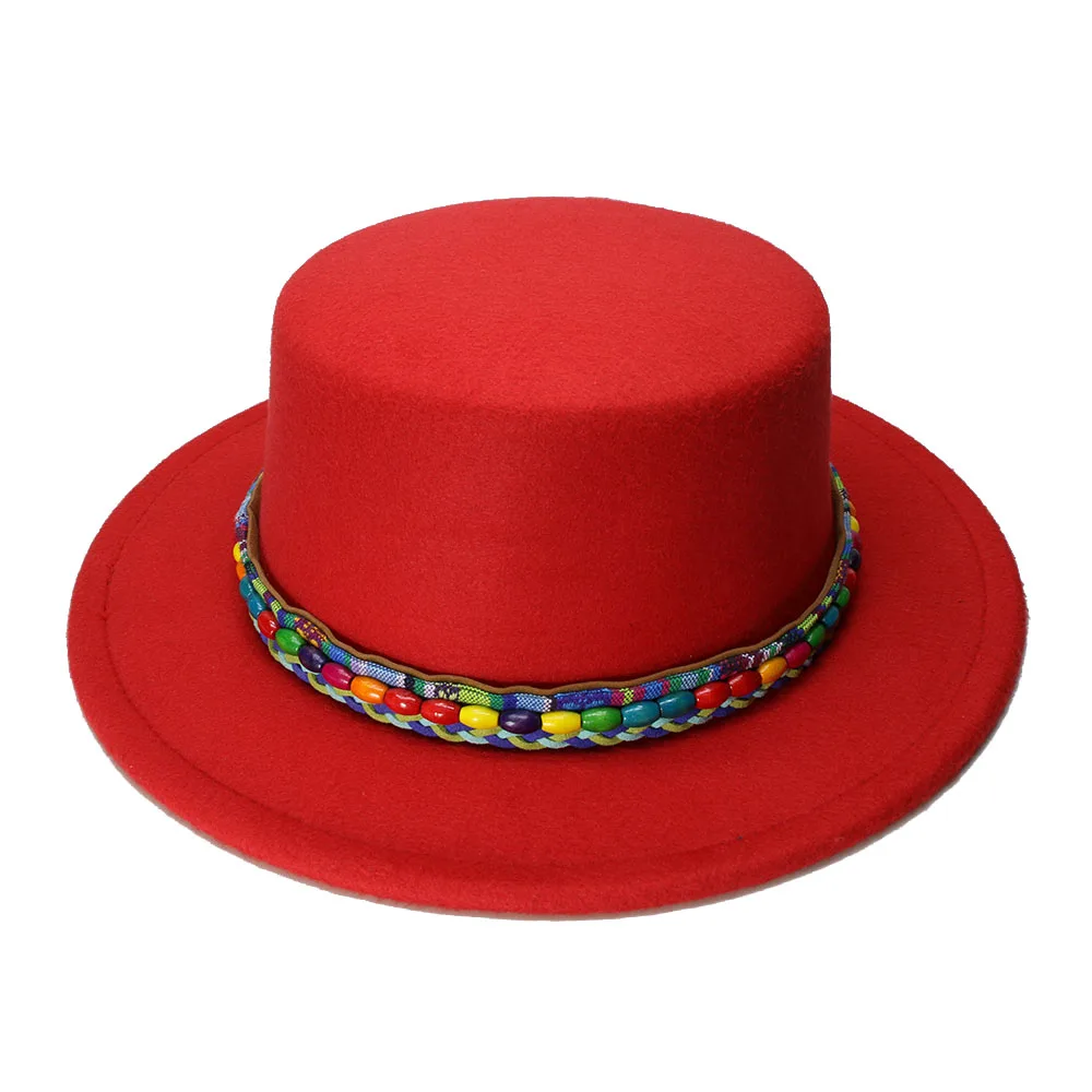 LUCKYLIANJI Retro Kid Vintage 100% Wool Wide Brim Cap Pork Pie Porkpie Bowler Hat Nation Wind Bead Leather Band(54cm/Adjusted)
LUCKYLIANJI Retro Kid Vintage 100% Wool Wide Brim Cap Pork Pie Porkpie Bowler Hat Nation Wind Bead Leather Band(54cm/Adjusted)