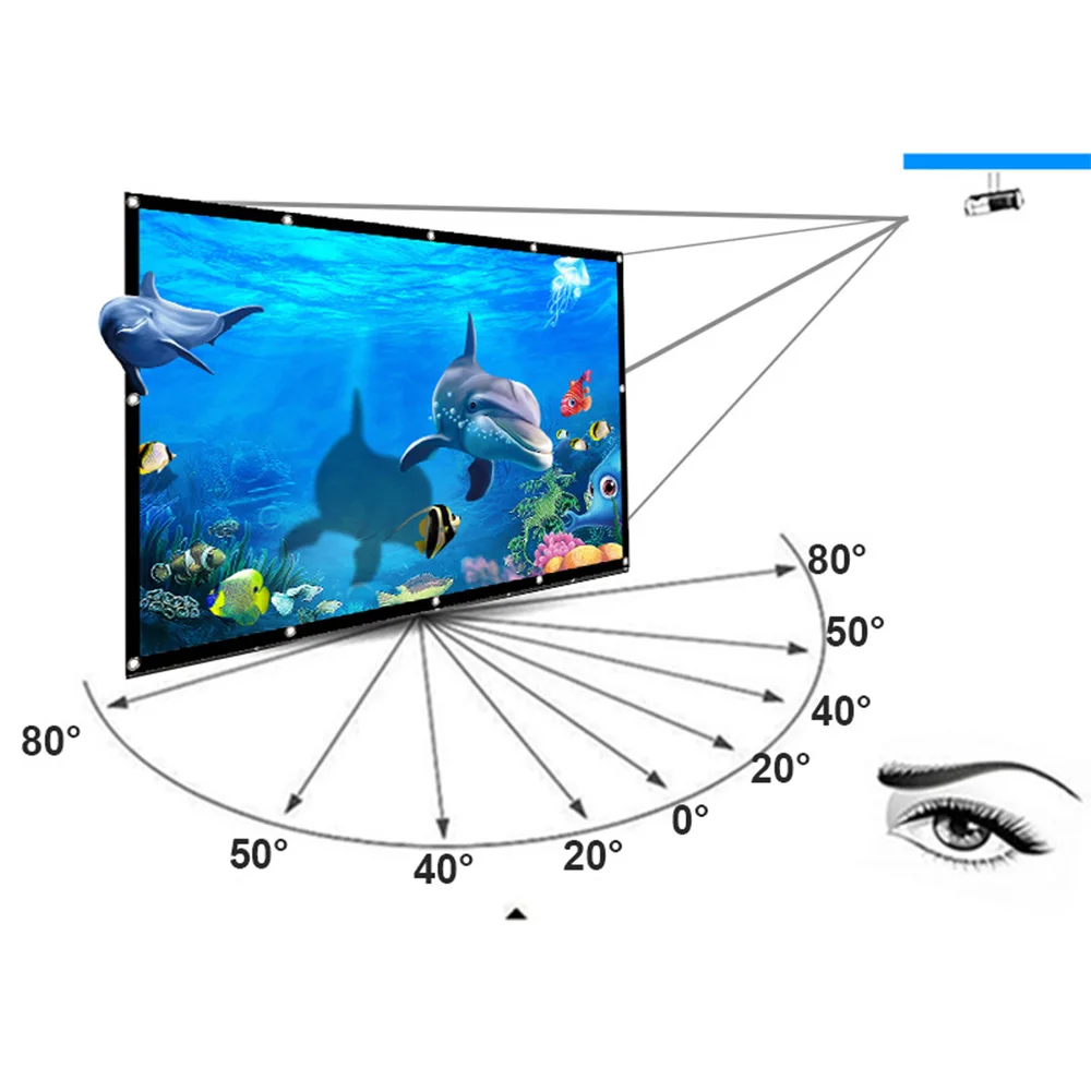 100" 16:9 HD Projector Screen Widescreen Foldable Anti-Crease Indoor Outdoor Projector Movies Screen For Home Theater
100" 16:9 HD Projector Screen Widescreen Foldable Anti-Crease Indoor Outdoor Projector Movies Screen For Home Theater