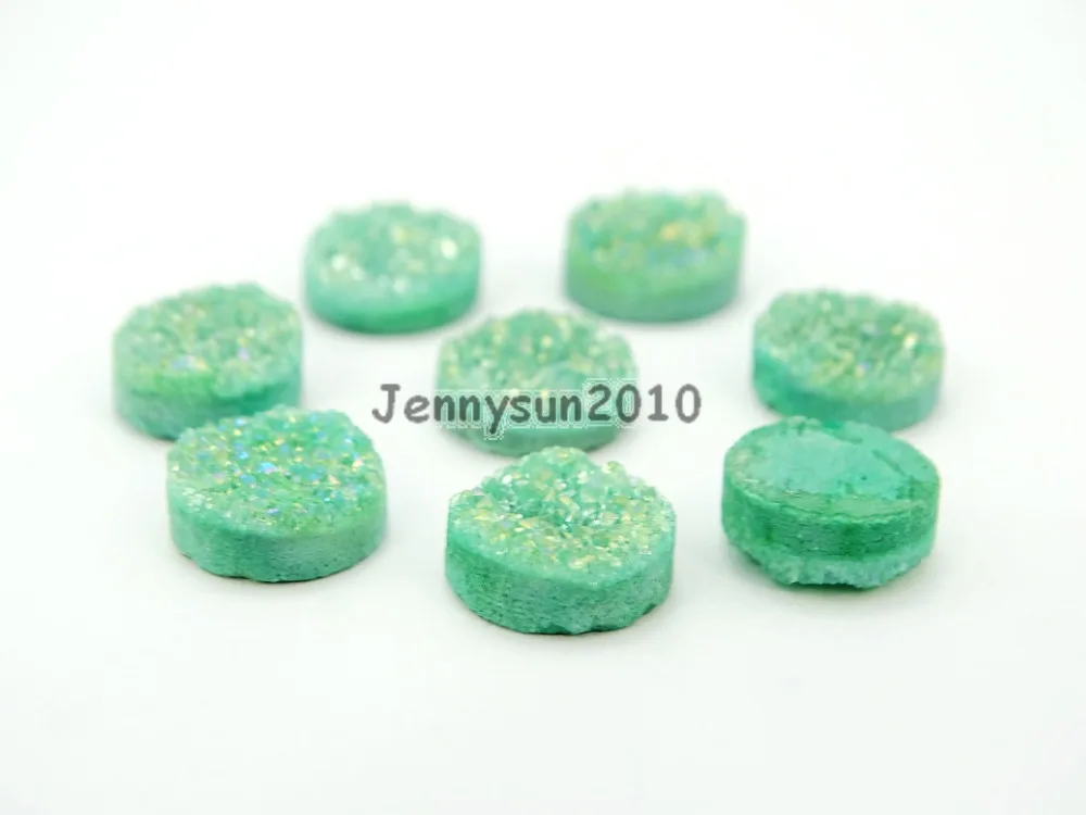 10mm Green AB (No Hole) Druzy Quartz Ag-ate Flat Back Connector Round Cabochon Beads Jewelry 10 Pcs /Pack
10mm Green AB (No Hole) Druzy Quartz Ag-ate Flat Back Connector Round Cabochon Beads Jewelry 10 Pcs /Pack