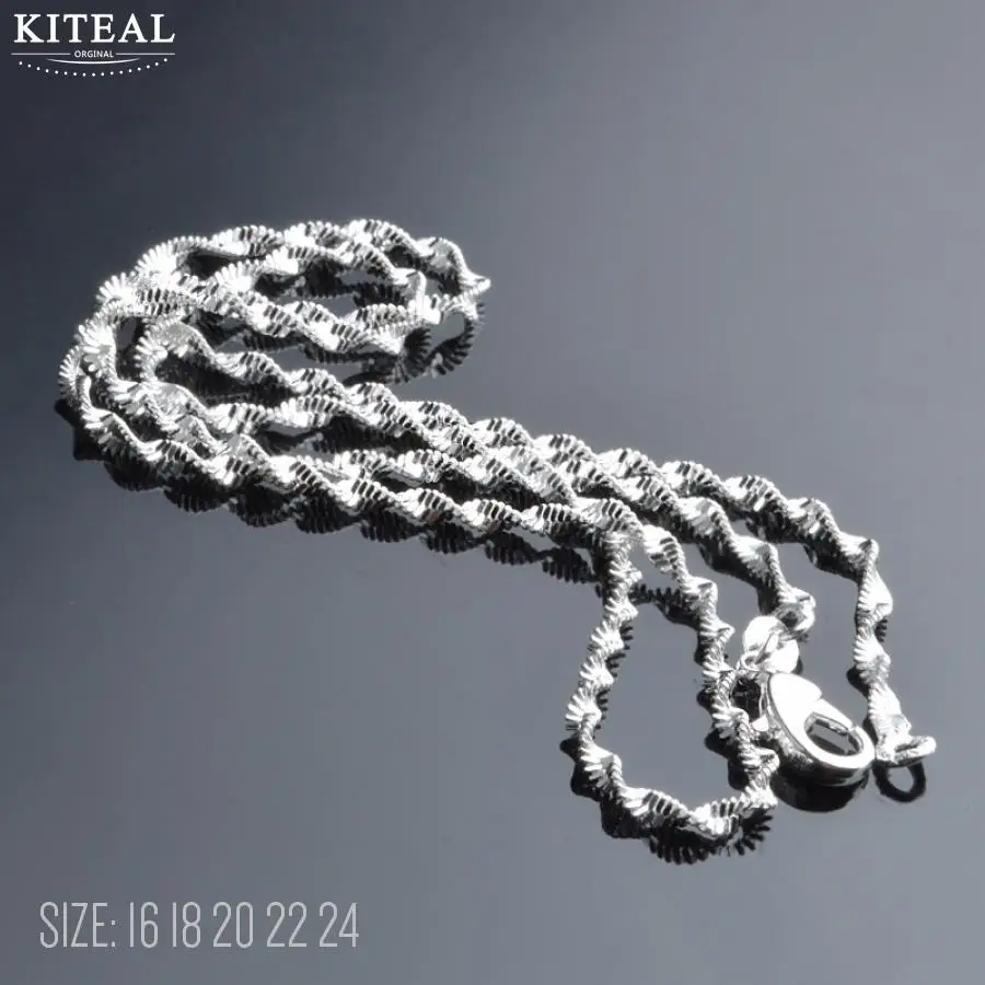 KITEAL 2018 Новинка 2 мм Посеребренная Двойная волнистая цепочка ожерелье для