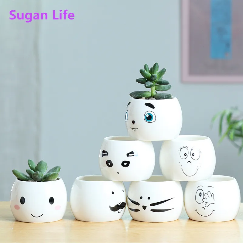 SuganLife милые керамические маленькие цветочные горшки DIY плантаторы сочные растения бонсай настольные горшки украшения для офиса
SuganLife милые керамические маленькие цветочные горшки DIY плантаторы сочные растения бонсай настольные горшки украшения для офиса