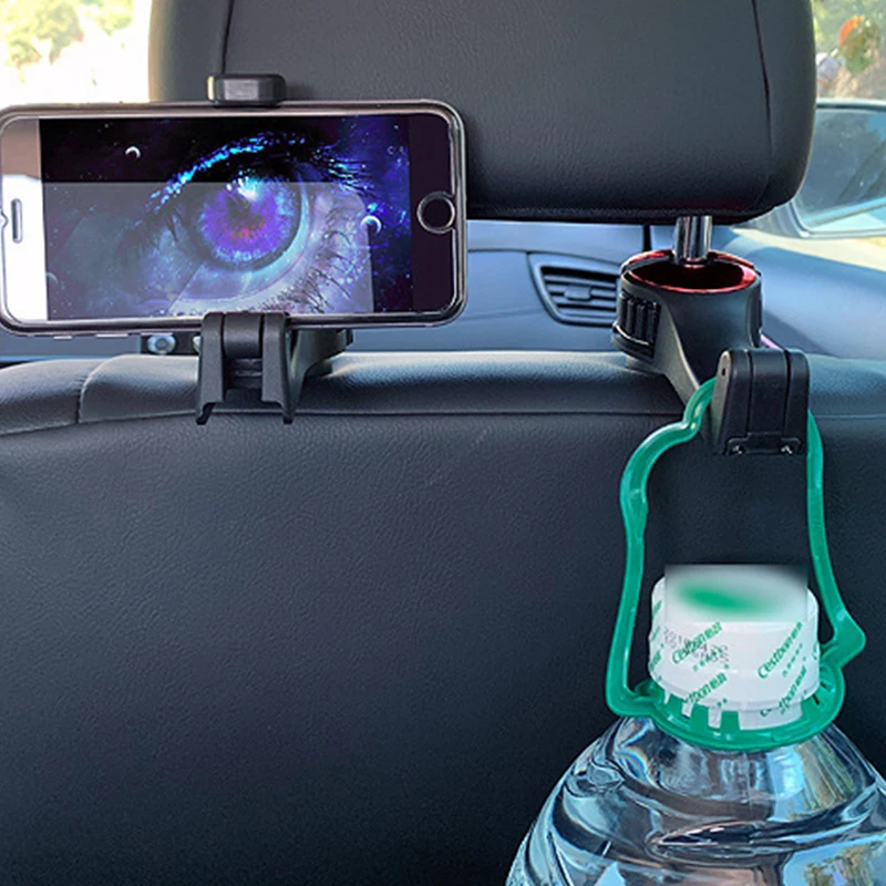 2 in 1 Car Headrest Hook with Phone Holder Seat Back Hanger for Bag Handbag Purse Grocery Cloth Portable Clips Organizer
2 in 1 Car Headrest Hook with Phone Holder Seat Back Hanger for Bag Handbag Purse Grocery Cloth Portable Clips Organizer