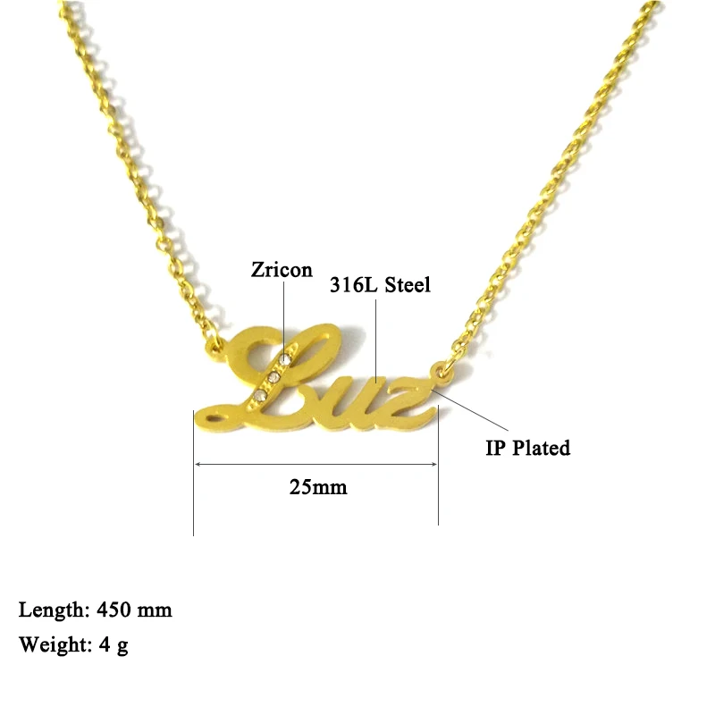 MadApe Custom Necklace Name Necklace Personalized Letter "Luz", Charm Jewelry Stainless Steel Pendant Necklace For Women & Men
MadApe Custom Necklace Name Necklace Personalized Letter "Luz", Charm Jewelry Stainless Steel Pendant Necklace For Women & Men