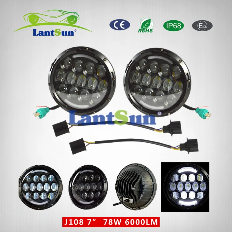 2 pieces J108 DOT certification 78w 7" round black projector led headlight with halo DRL for 96~15 CJ TJ LJ JK auto products
2 pieces J108 DOT certification 78w 7" round black projector led headlight with halo DRL for 96~15 CJ TJ LJ JK auto products