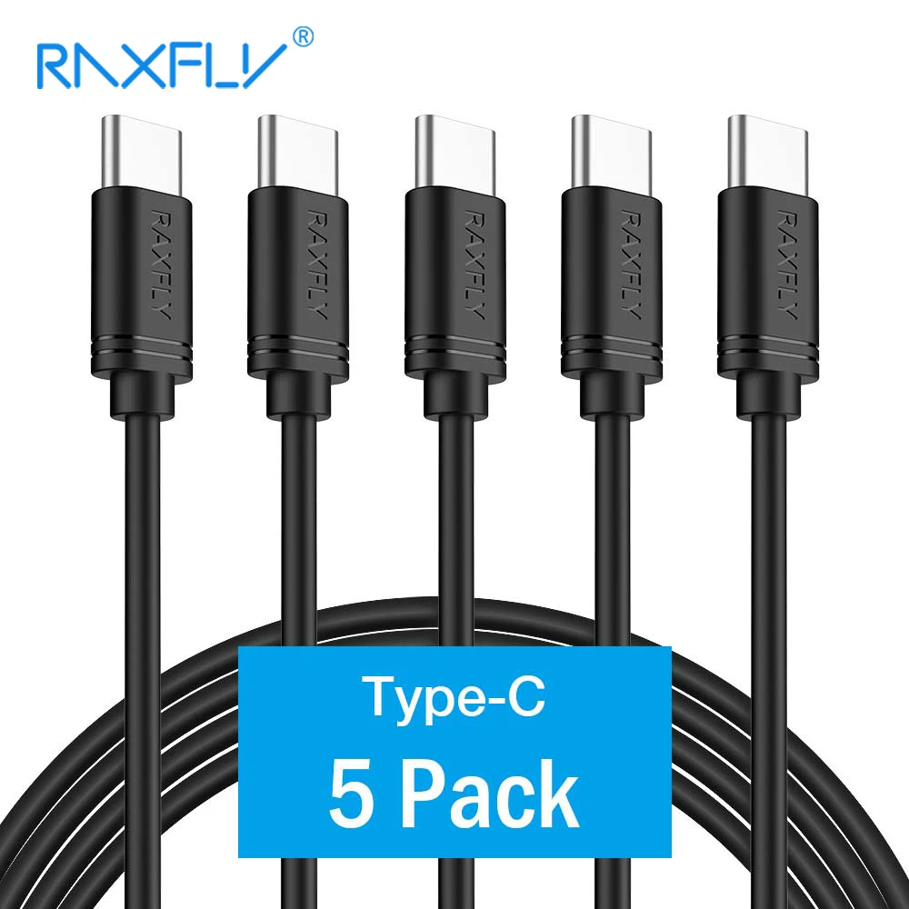 5 шт./лот RAXFLY USB Type C кабель для Samsung Galaxy S9 S8 Plus Huawei Xiaomi mi6 mi5 1 м и 2 зарядные Кабели