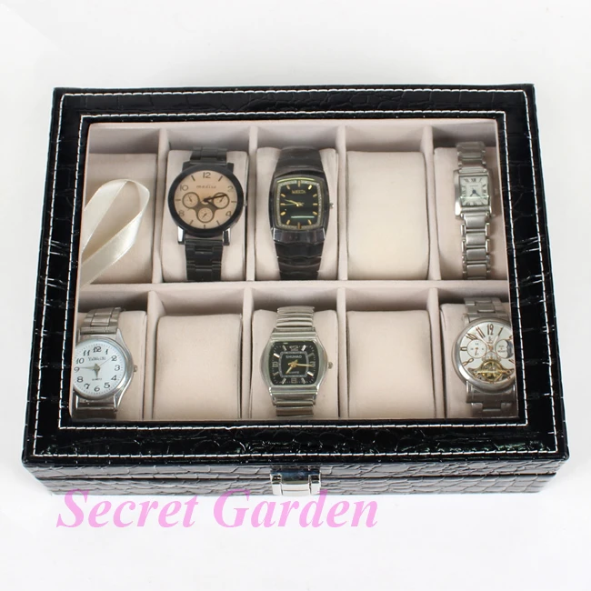 TONVIC High Quality Black Leatherette Watch Collection Box Case Jewellery Box For 10 Pcs
TONVIC High Quality Black Leatherette Watch Collection Box Case Jewellery Box For 10 Pcs