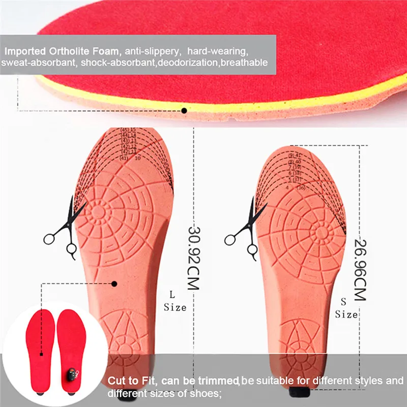 Winter Unisex Electric Heated Insoles for Feet with Wireless Remote Control Thermal Insoles for Shoe Electrically Heating Insole
Winter Unisex Electric Heated Insoles for Feet with Wireless Remote Control Thermal Insoles for Shoe Electrically Heating Insole