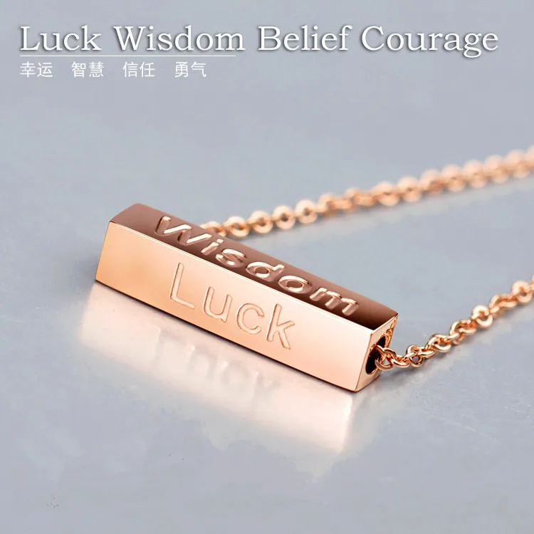 Wishing Lucky Pillar Pendant Woman Necklace Titanium & Rose Gold Color Jewelry 2020 New Arrival Gift Free Shipping Never Fade
Wishing Lucky Pillar Pendant Woman Necklace Titanium & Rose Gold Color Jewelry 2020 New Arrival Gift Free Shipping Never Fade