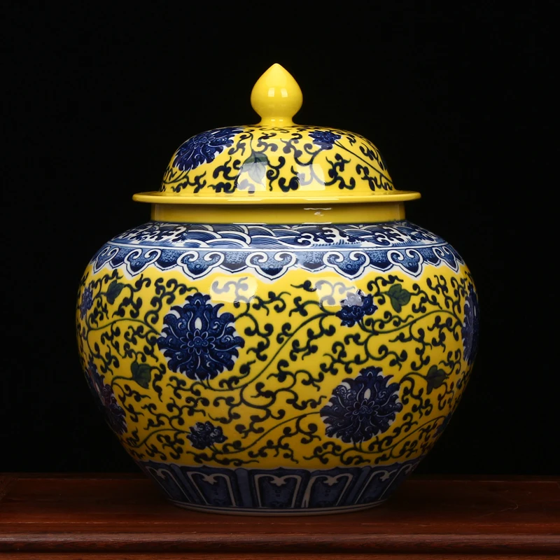 Jingdezhen Античная желтая глазурь синяя и белая большая банка для хранения китайской династии Цин yongzheng керамический имбирный кувшин, ваза
Jingdezhen Античная желтая глазурь синяя и белая большая банка для хранения китайской династии Цин yongzheng керамический имбирный кувшин, ваза
