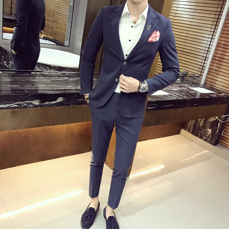 Costard Homme Slim Two-piece Nine-sleeve Pants Set Male Solid Color Groomsmen Wear Business Casual Dress
Costard Homme Slim Two-piece Nine-sleeve Pants Set Male Solid Color Groomsmen Wear Business Casual Dress