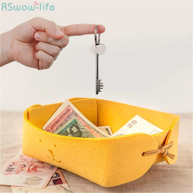 18*18*6cm Storage Basket Felt Sundries Cosmetic Supplies Basket Desktop Receiving Box Houseware Office Key change Storage Stuff
18*18*6cm Storage Basket Felt Sundries Cosmetic Supplies Basket Desktop Receiving Box Houseware Office Key change Storage Stuff