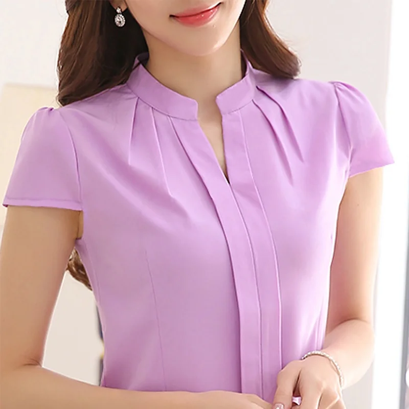 New Arrival Summer Women Elegant Chiffon Short Sleeve Office Shirt Tops Blouses Slim Solid Color Tops 7993 Blusas CO1
New Arrival Summer Women Elegant Chiffon Short Sleeve Office Shirt Tops Blouses Slim Solid Color Tops 7993 Blusas CO1