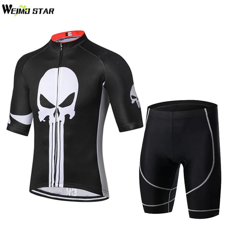 Мужская велосипедная одежда WEIMOSTAR Skull дышащая майка с коротким рукавом комплект