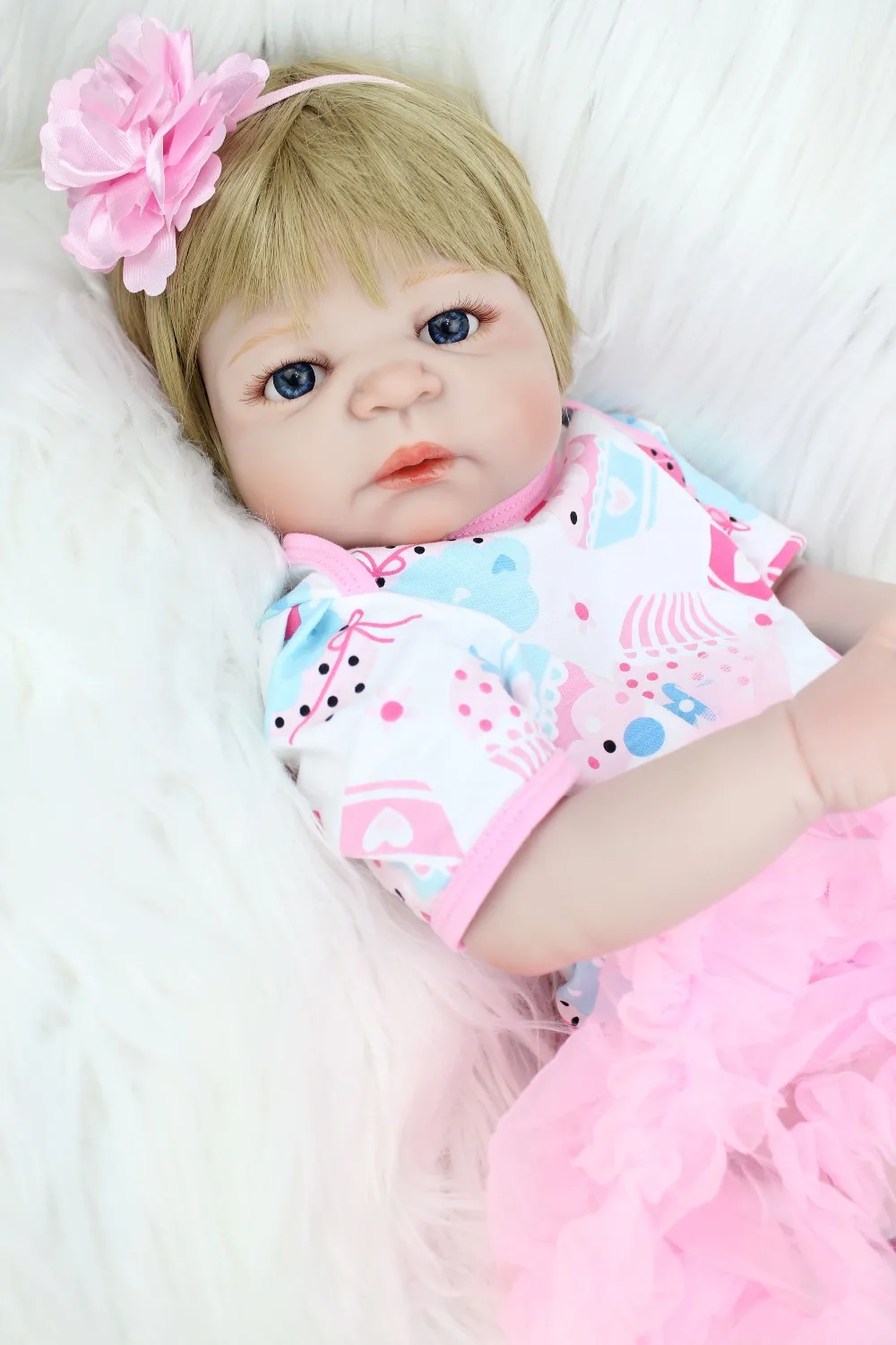 55 CM Full Silicone Body Reborn Doll Lifelike Newborn Princess Girls Babies Fashion Birthday Gift Xmas Present Bathe Toys
55 CM Full Silicone Body Reborn Doll Lifelike Newborn Princess Girls Babies Fashion Birthday Gift Xmas Present Bathe Toys