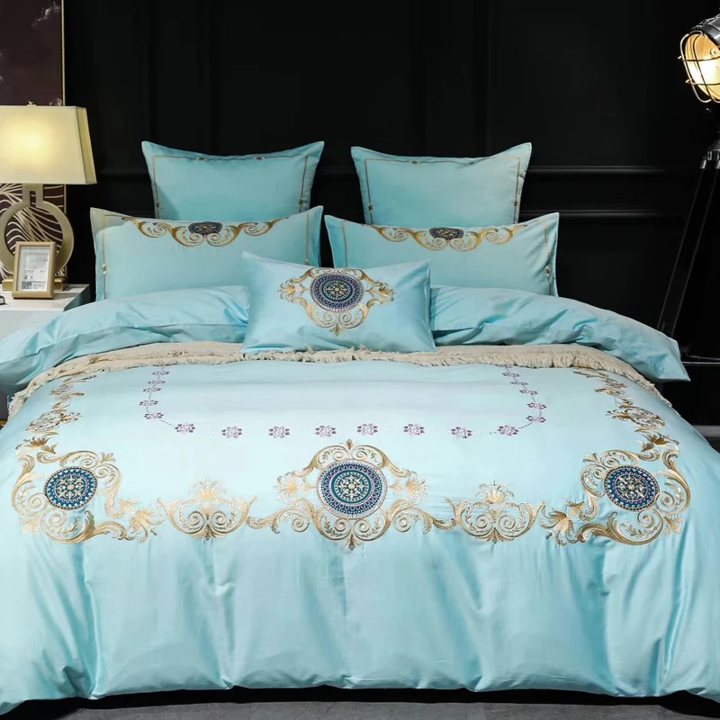 100S Egyptian Cotton Embroidery Luxury Royal Bedding Set 4pcs King Queen Wedding Bed Sheet set Duvet cover Pillowcase 6pcs pink
100S Egyptian Cotton Embroidery Luxury Royal Bedding Set 4pcs King Queen Wedding Bed Sheet set Duvet cover Pillowcase 6pcs pink