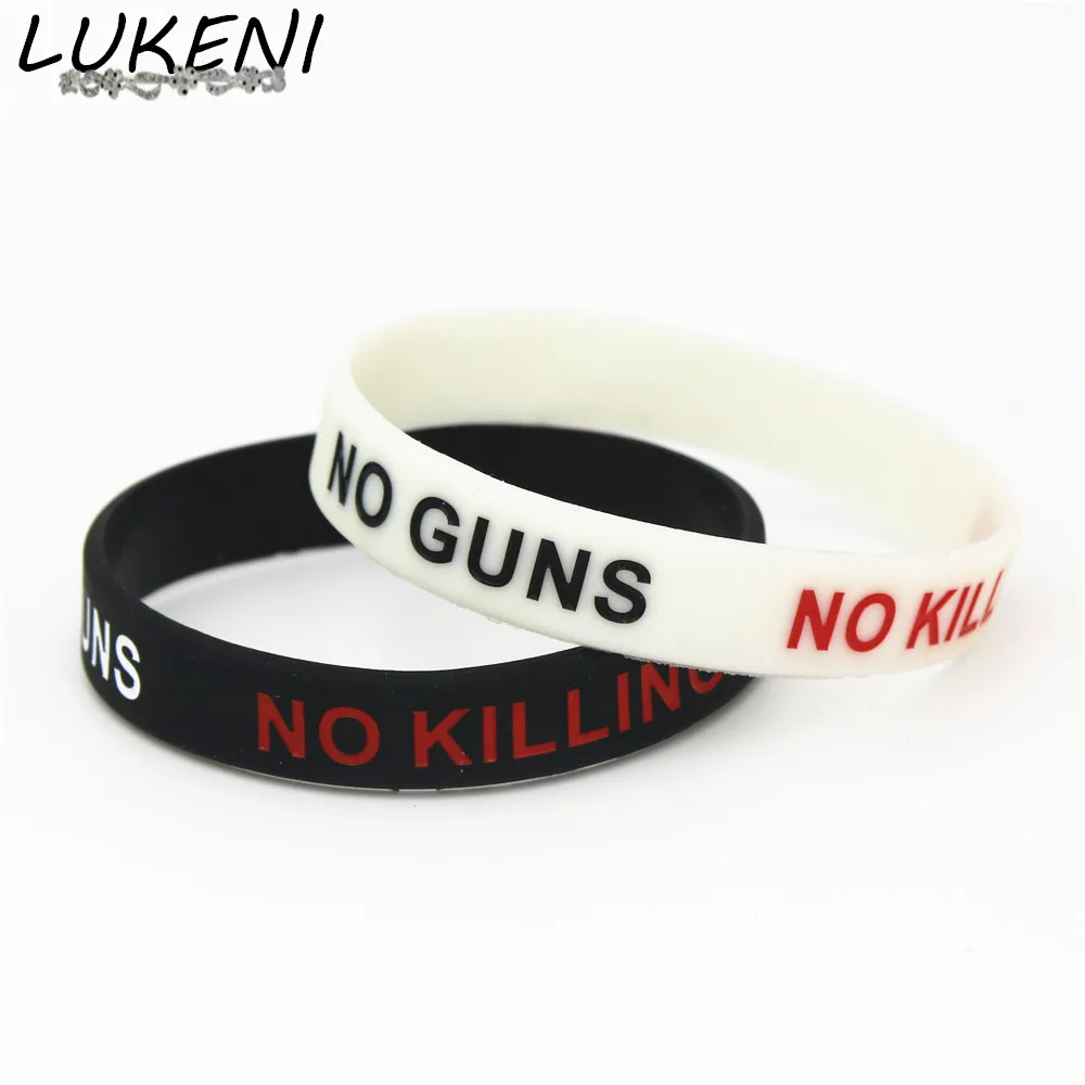LUKENI 1PC NO GUNS NO KILLING Silicone Wristbands Mourning Shooting Accident Against Guns Rubber Bracelets&Bangles SH187
LUKENI 1PC NO GUNS NO KILLING Silicone Wristbands Mourning Shooting Accident Against Guns Rubber Bracelets&Bangles SH187