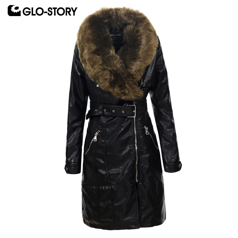 GLO-STORY 2018 Women Faux Fur Collar Winter Long Leather Coat Women Fashion Thick Padded Jacket Coats WPY-5705
GLO-STORY 2018 Women Faux Fur Collar Winter Long Leather Coat Women Fashion Thick Padded Jacket Coats WPY-5705