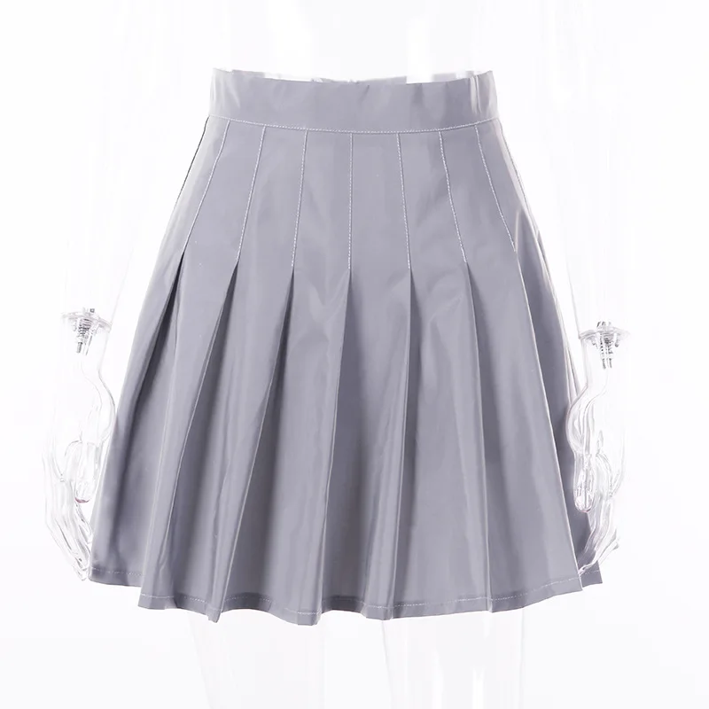 Summer Women night light flash reflective Pleated Short Skirts Ladies streetwear club party shiny gray High Waist Sexy Mini Skir
Summer Women night light flash reflective Pleated Short Skirts Ladies streetwear club party shiny gray High Waist Sexy Mini Skir
