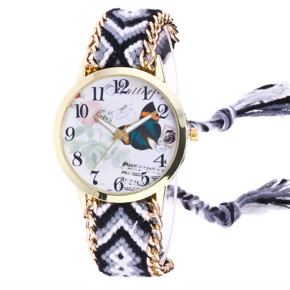 Fashion Women Watches Creative Butterfly Knitted Weaved Rope Band Bracelet Quartz Wrist Watch Luxury Casual Clock For Female #C
Fashion Women Watches Creative Butterfly Knitted Weaved Rope Band Bracelet Quartz Wrist Watch Luxury Casual Clock For Female #C