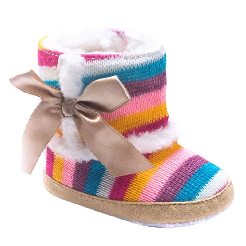 Coloful Stripes Infant Lovely Winter Warm Infants Crochet Knit Fleece Boots Crib Kids Children Soft Soled Bow-knot Shoes
Coloful Stripes Infant Lovely Winter Warm Infants Crochet Knit Fleece Boots Crib Kids Children Soft Soled Bow-knot Shoes
